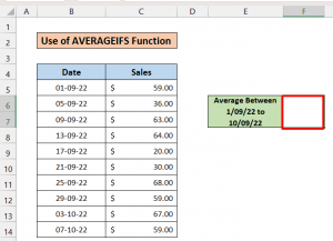 How to Apply AVERAGEIFS Function Between Two Dates in Excel