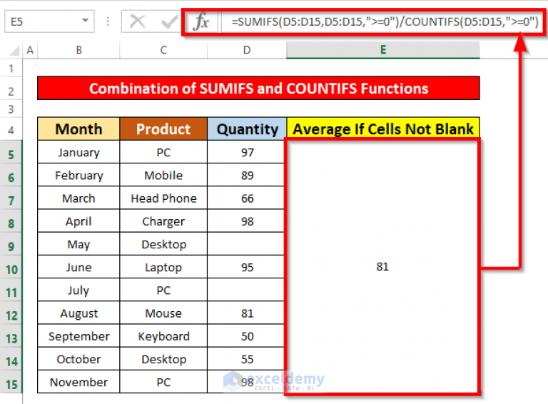 How to Calculate Average If Cell Is Not Blank in Excel