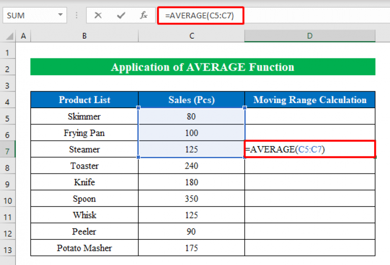 How to Calculate Moving Range in Excel (4 Simple Methods)