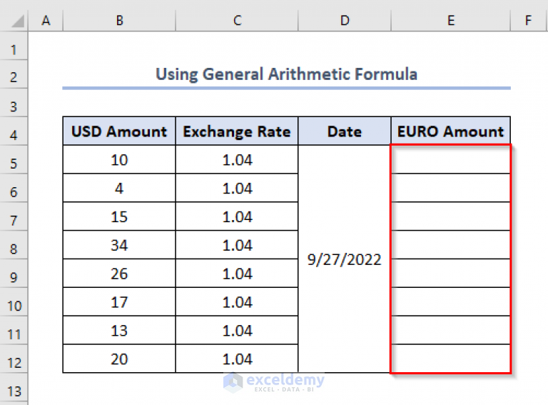 How To Convert USD To Euro In Excel 3 Useful Methods 