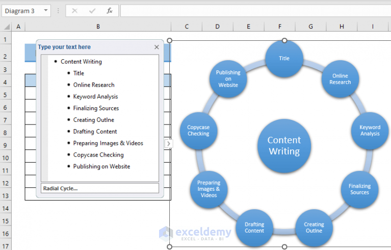 How To Create Mind Map From Data In Excel 2 Common Ways   How To Create Mind Map In Excel 7 767x490 