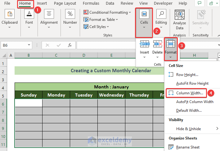 how-to-create-a-monthly-calendar-in-excel-3-effective-ways