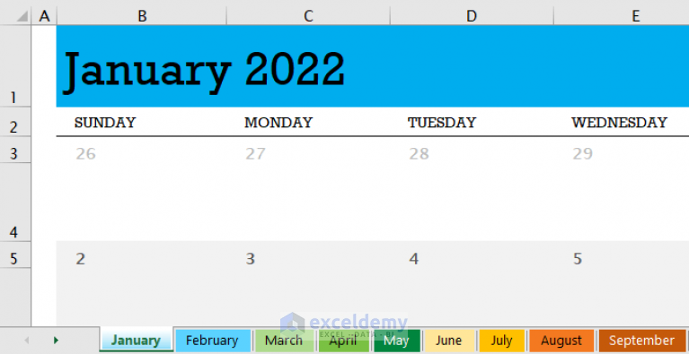 how-to-create-a-monthly-calendar-in-excel-3-effective-ways