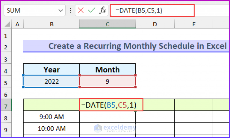 how-to-create-a-recurring-monthly-schedule-in-excel-exceldemy