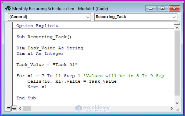 how-to-create-a-recurring-monthly-schedule-in-excel-exceldemy