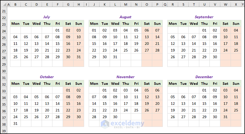  How To Create A Yearly Calendar In Excel with Easy Steps 