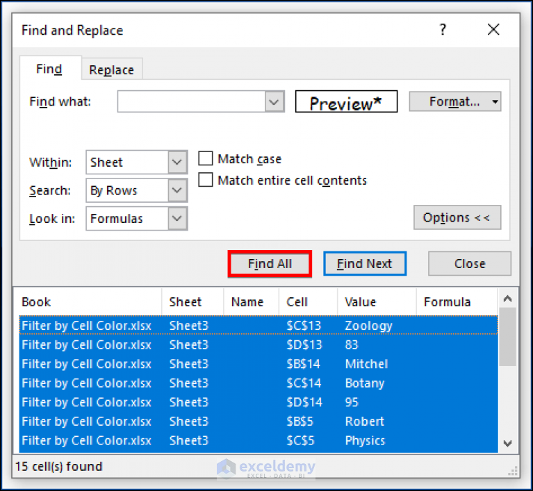 How To Filter By Cell Color In Excel 2 Easy Ways Exceldemy 1805