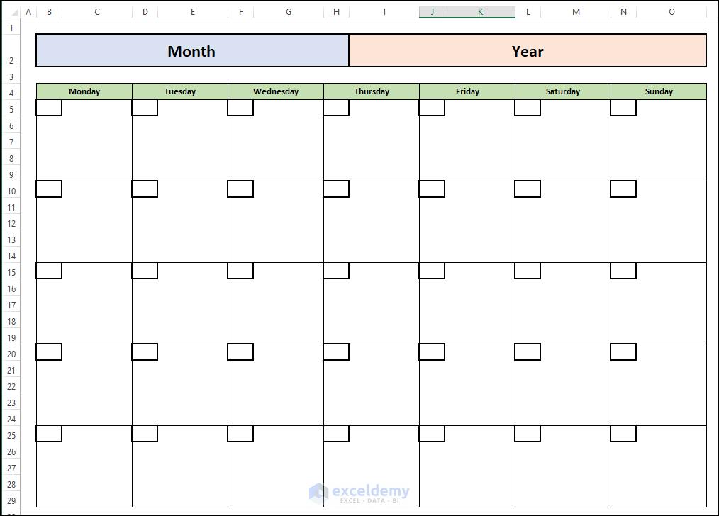 How To Make A Blank Calendar In Excel Download Free Template 