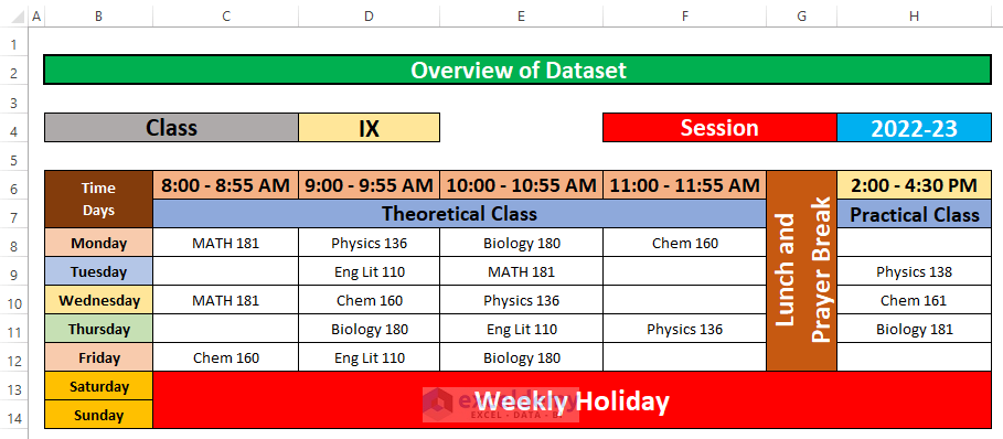 How To Make A Daily Schedule In Excel 6 Practical Examples 