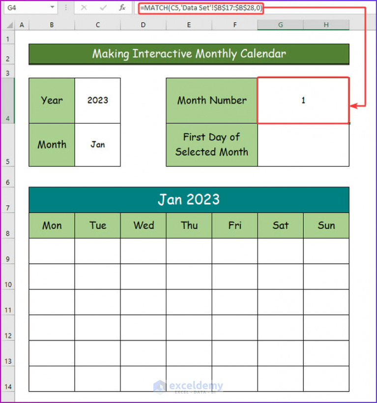 How to Make an Interactive Calendar in Excel (2 Easy Ways)