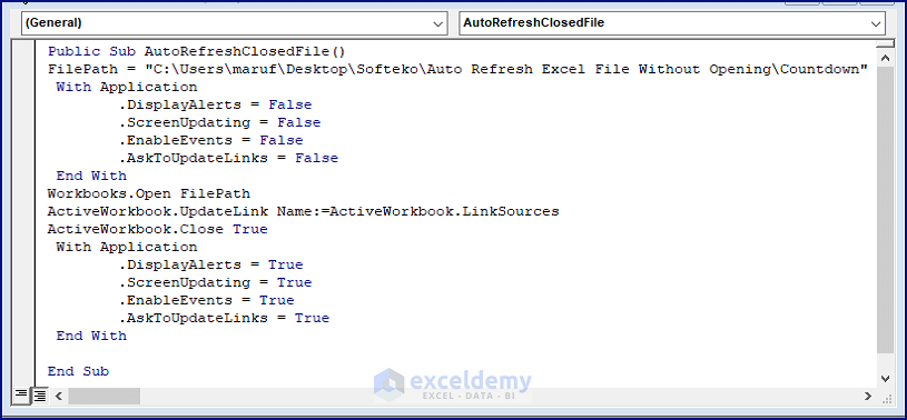 how-to-auto-refresh-excel-file-without-opening-2-easy-ways