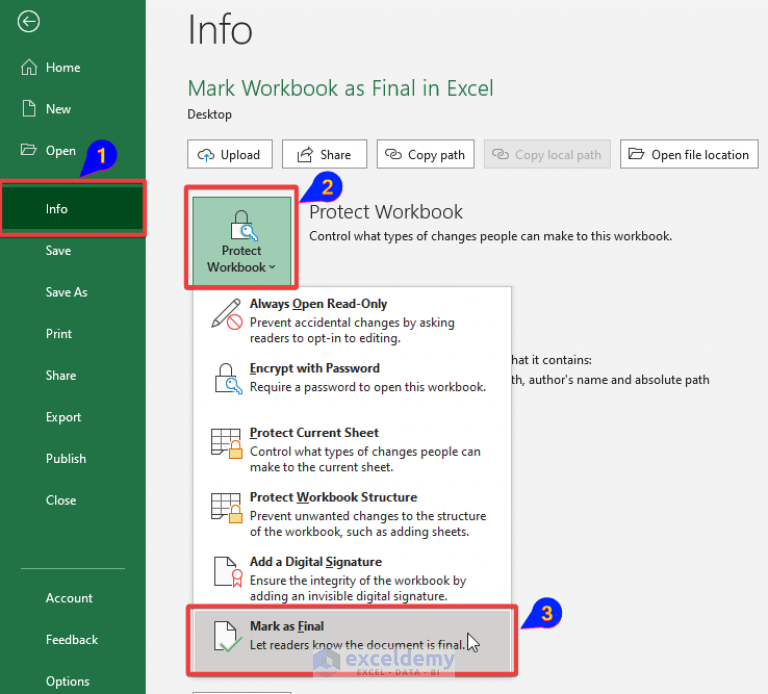 How to Mark Workbook as Final in Excel (with Easy Steps)