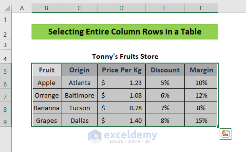 How To Select All Rows To Below In Excel 3 Easy Methods 