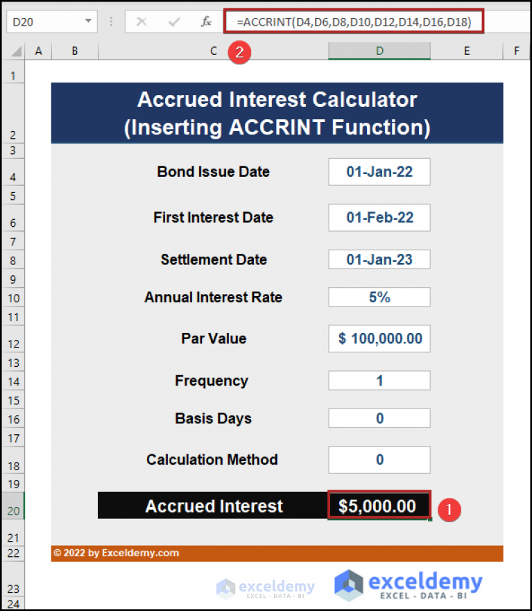 How To Create Accrued Interest Calculator In Excel 5 Easy Ways 5400