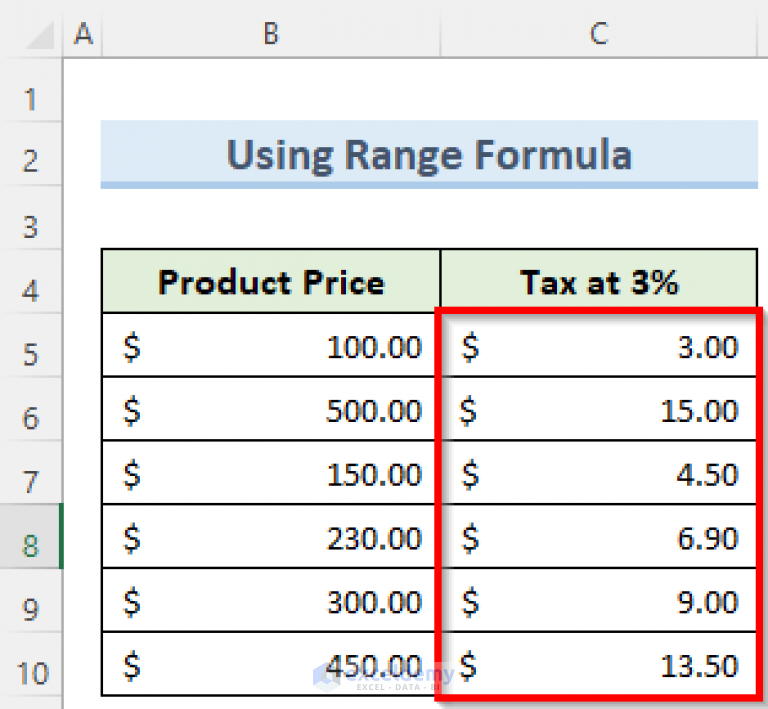 How To Apply Formula To Entire Column Using Excel Vba 6249