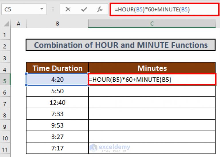 How To Convert Hours And Minutes To Minutes In Excel
