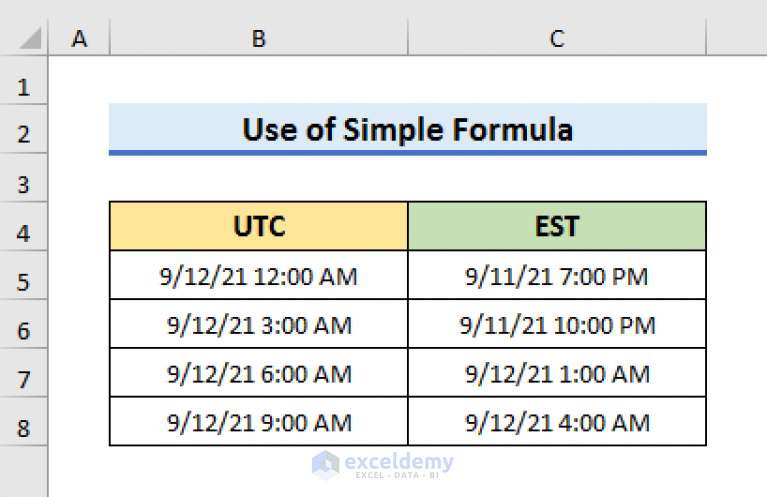 how-to-convert-utc-to-est-in-excel-3-easy-ways-exceldemy