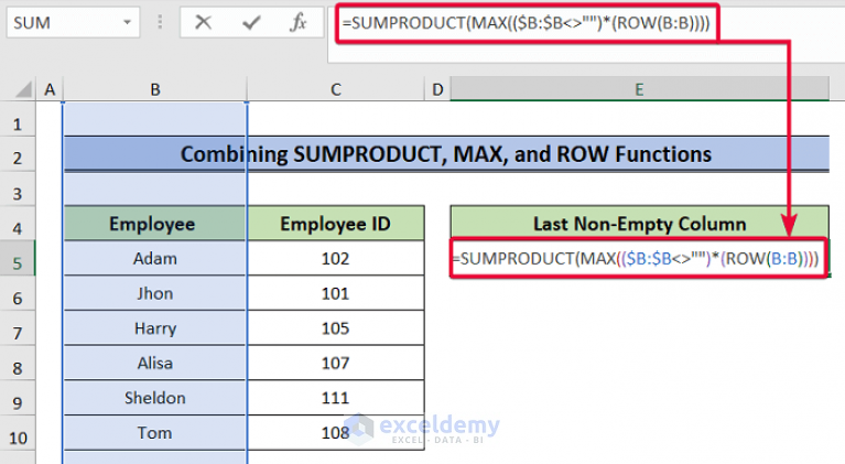 How to Go to Last Non Empty Cell in Column in Excel - ExcelDemy