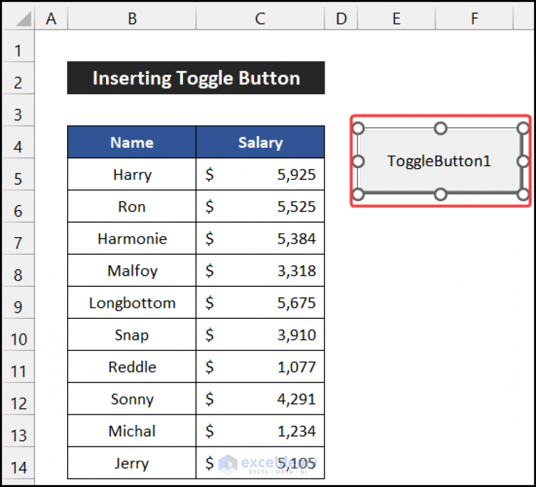 How To Change Cell Value Using Toggle Button In Excel