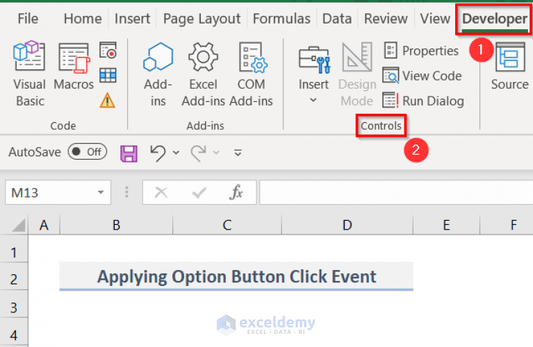 How To Create And Apply Option Button Click Event In Excel Vba 6912