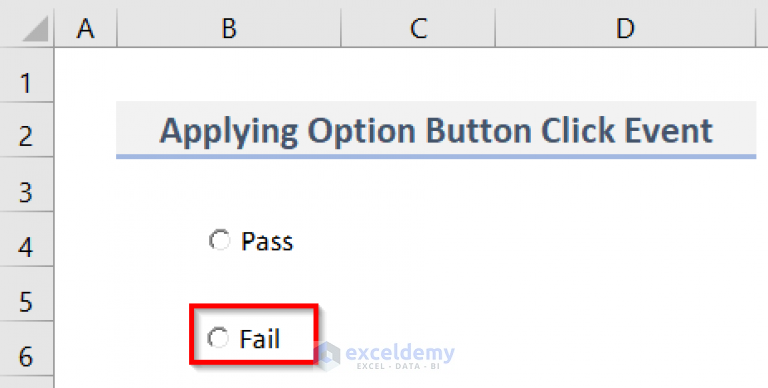 How To Create And Apply Option Button Click Event In Excel Vba 4434