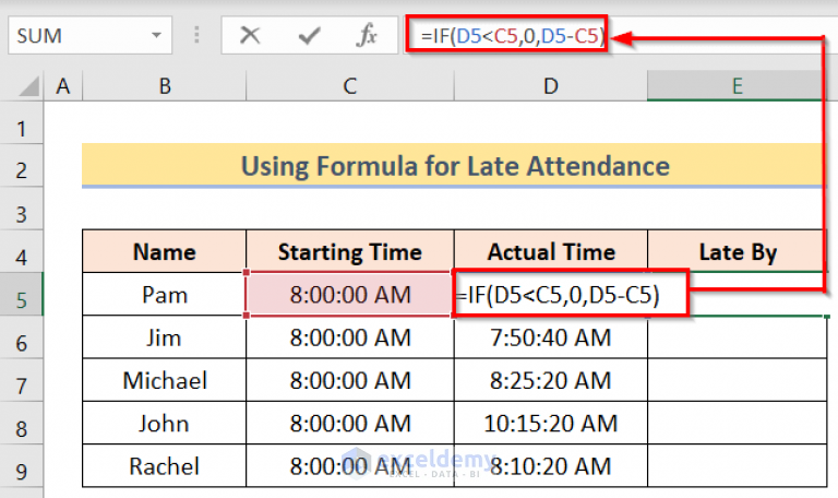 how-to-use-formula-for-late-attendance-in-excel-exceldemy