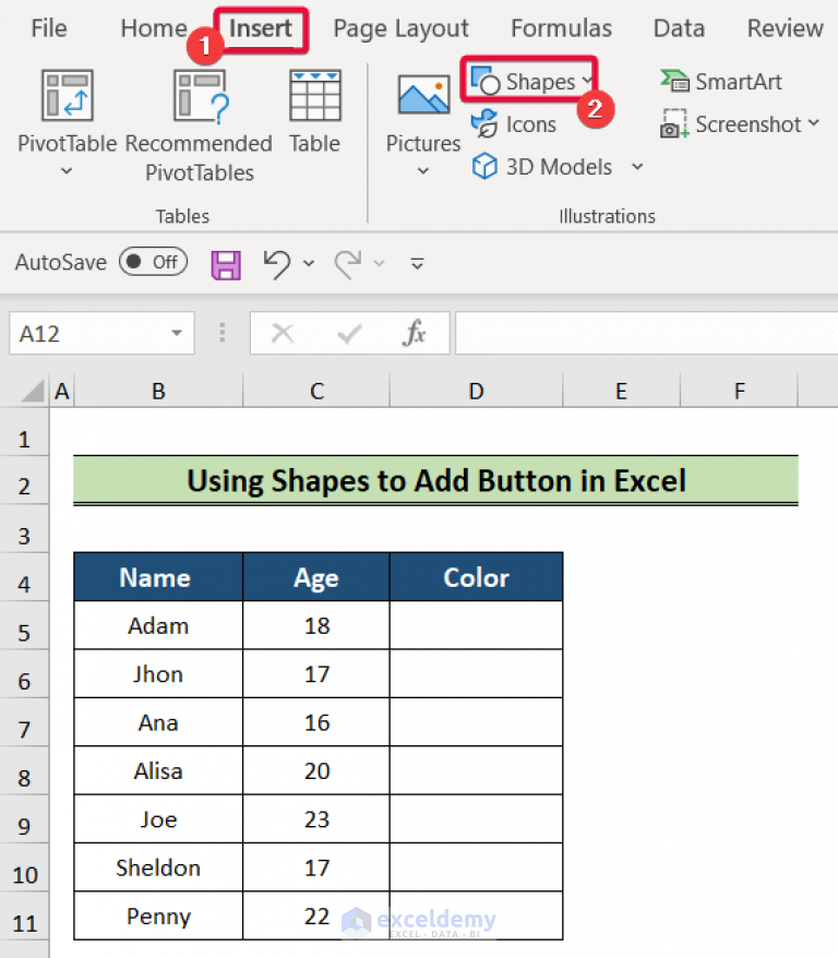 How To Add Button In Excel 3 Handy Ways Exceldemy 1018