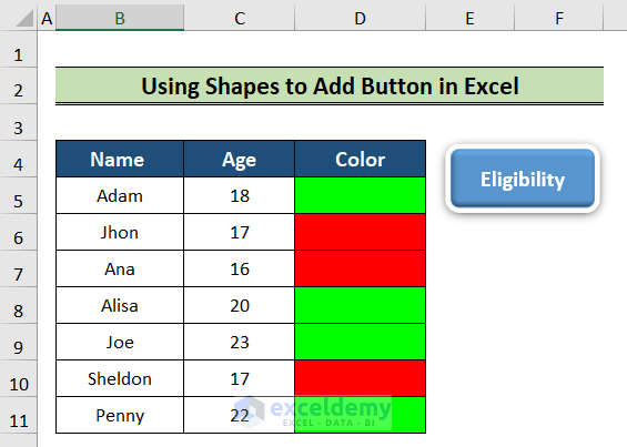 How To Add Button In Excel 3 Handy Ways Exceldemy 8759
