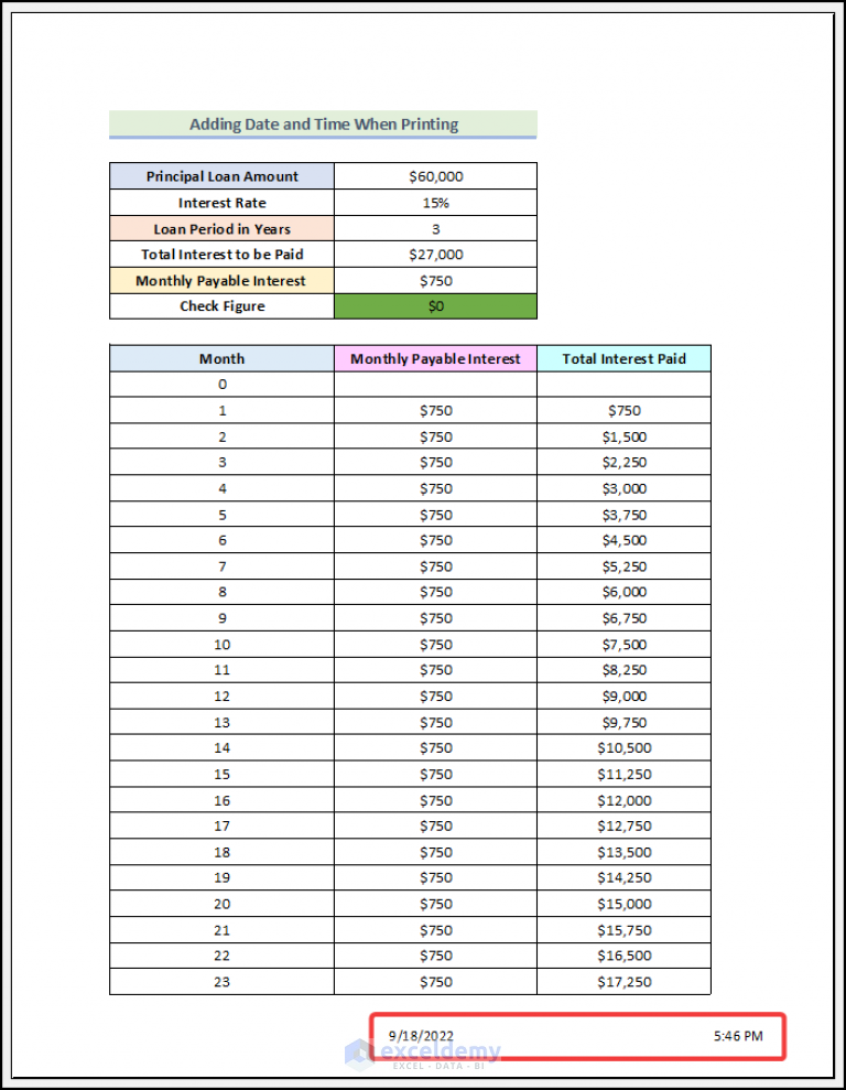 how-to-add-date-and-time-in-excel-when-printing-3-easy-ways