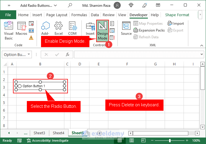 How to Add Radio Buttons in Excel (2 Effective Ways) - ExcelDemy