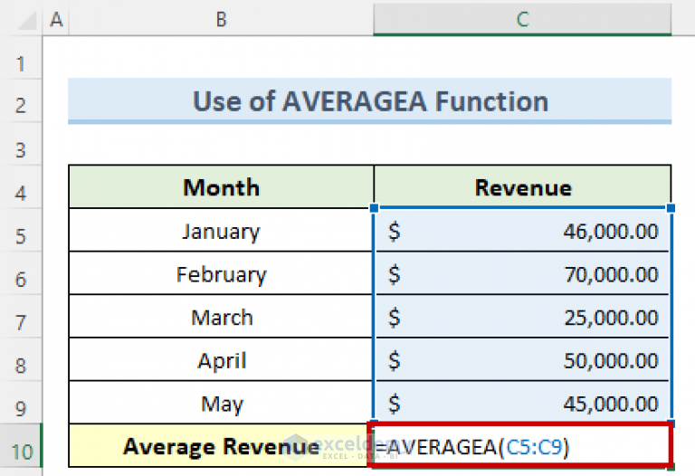 how-to-calculate-average-revenue-in-excel-6-easy-methods