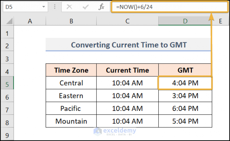 How To Convert Time Zones In Excel (3 Ways) - ExcelDemy