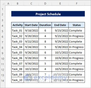 How To Create A Project Schedule In Excel (with Easy Steps)