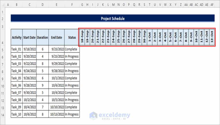 how-to-create-a-project-schedule-in-excel-with-easy-steps