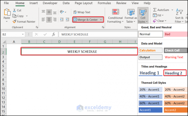 how-to-create-a-weekly-schedule-in-excel-2-suitable-methods