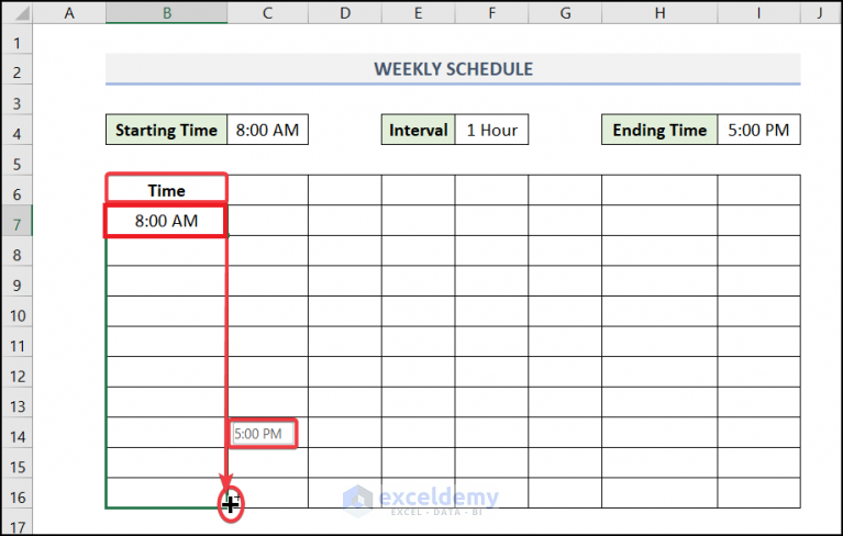 how-to-create-a-weekly-schedule-in-excel-2-suitable-methods