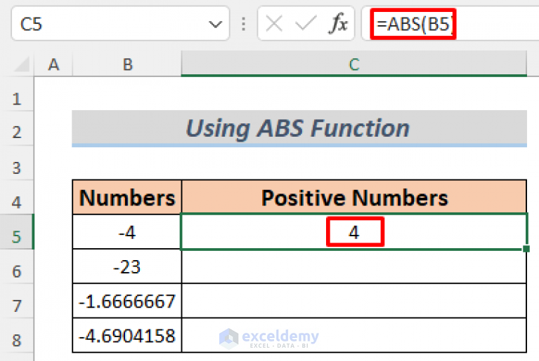 how-to-make-all-numbers-positive-in-excel-11-effective-methods