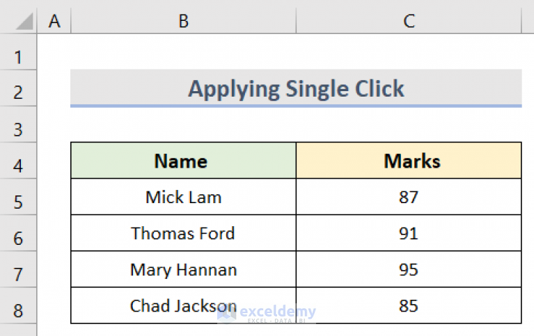 How To Select All Rows In Excel Table