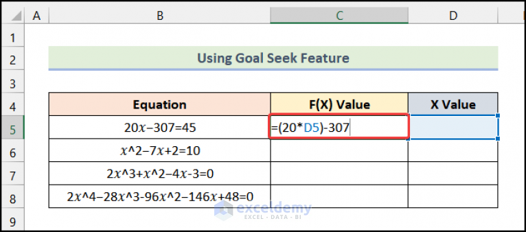 how-to-solve-for-x-in-excel-2-simple-ways-exceldemy