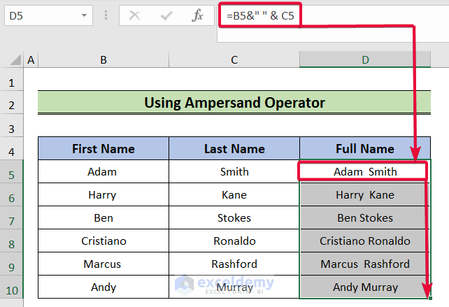 How To Merge Two Columns In Excel With A Space Exceldemy 3241