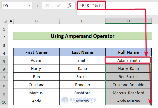 How To Merge Two Columns In Excel With A Space ExcelDemy