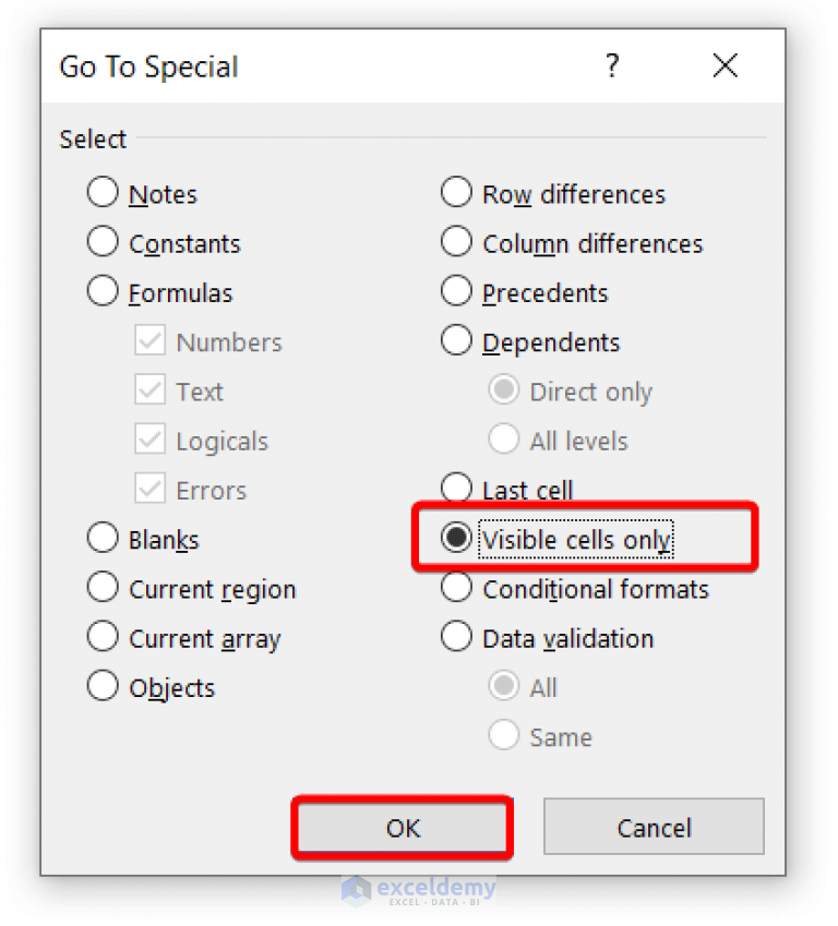 How to Skip Hidden Cells When Pasting in Excel (2 Methods)