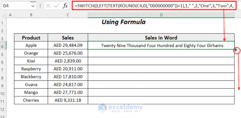 How to Spell Number in Dirhams in Excel (2 Handy Ways)