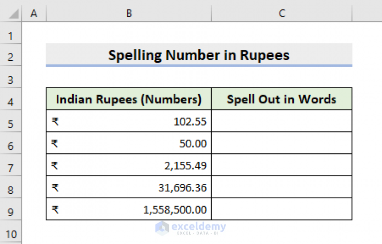 how-to-spell-number-in-rupees-in-excel-with-easy-steps