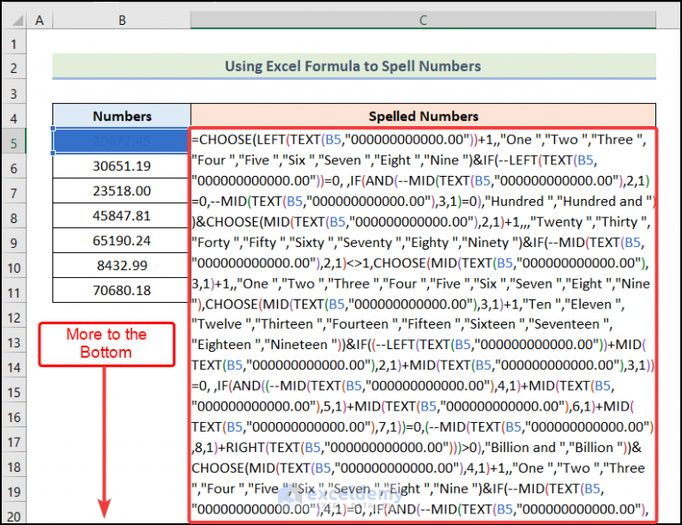 How To Spell Number In Excel Without Currency