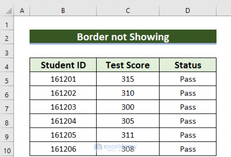 1 Border Not Showing In Excel 767x521 
