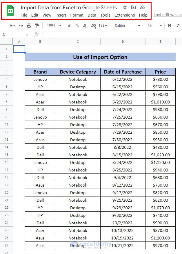 How to Import Data from Excel to Google Sheets (2 Easy Ways)