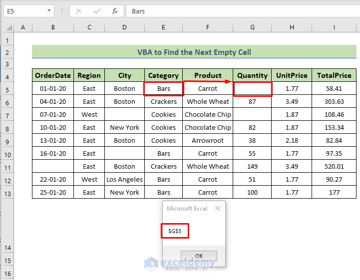 Excel VBA Find The Next Empty Cell In Range 4 Examples ExcelDemy