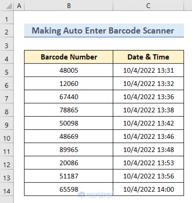 How To Make Auto Enter With Barcode Scanner In Excel 6111