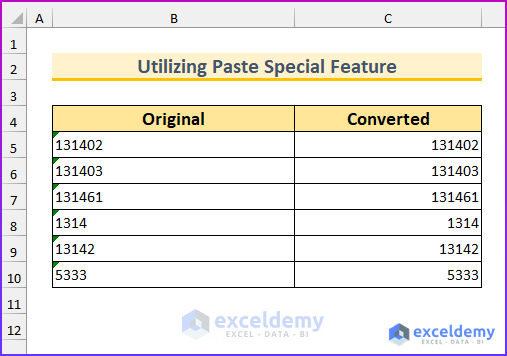 how-to-convert-green-triangle-to-number-in-excel-6-easy-ways